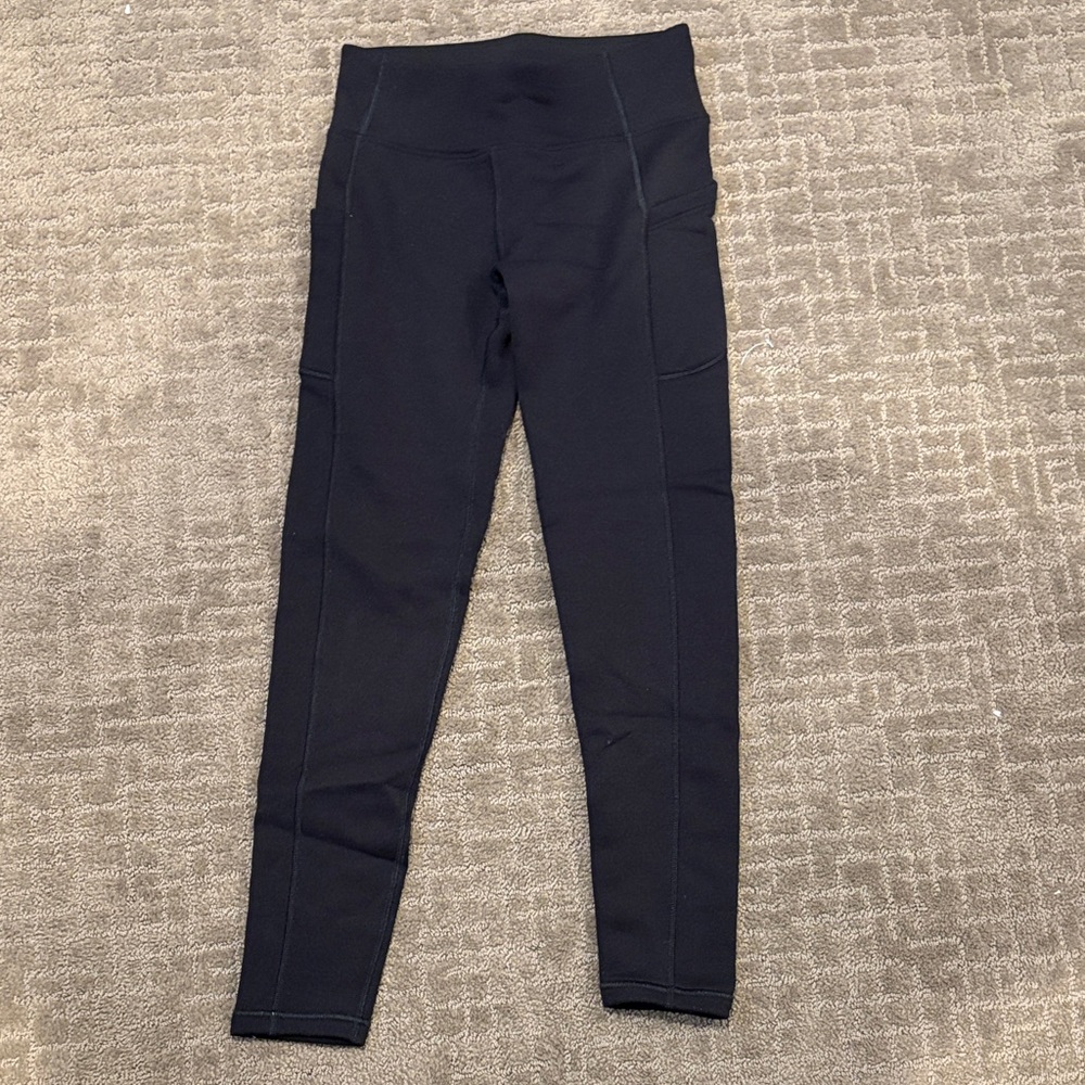 Athleta Black Polartec Stash Leggings Size 12